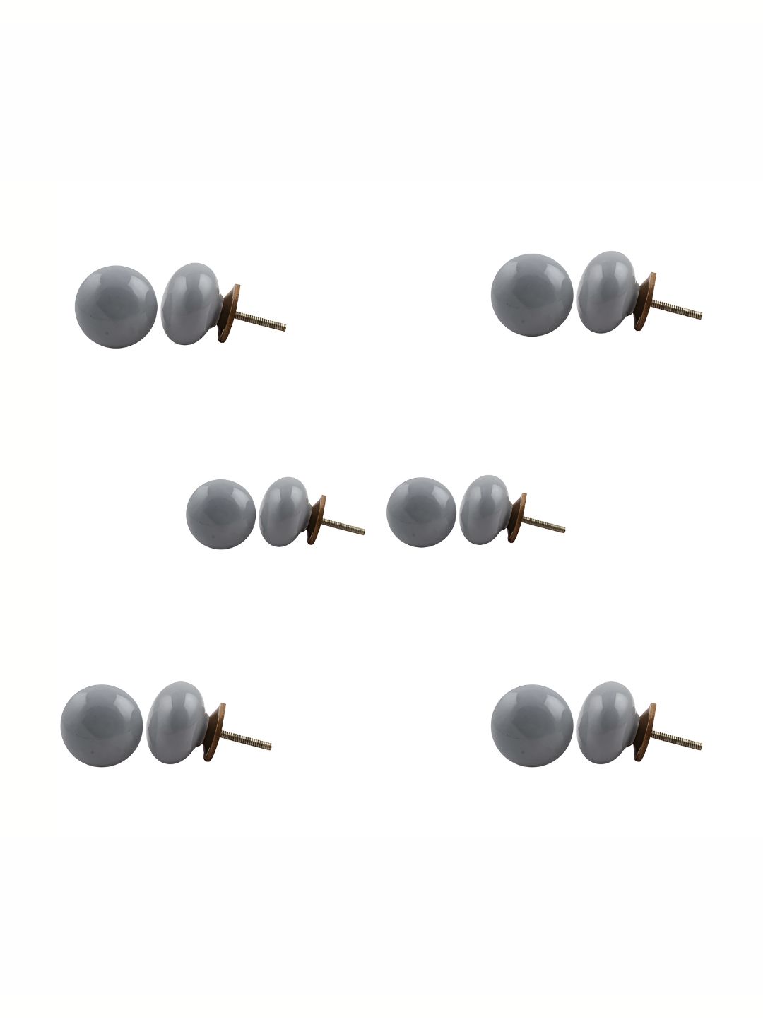 Indianshelf 6Pcs Grey Ceramic Knobs