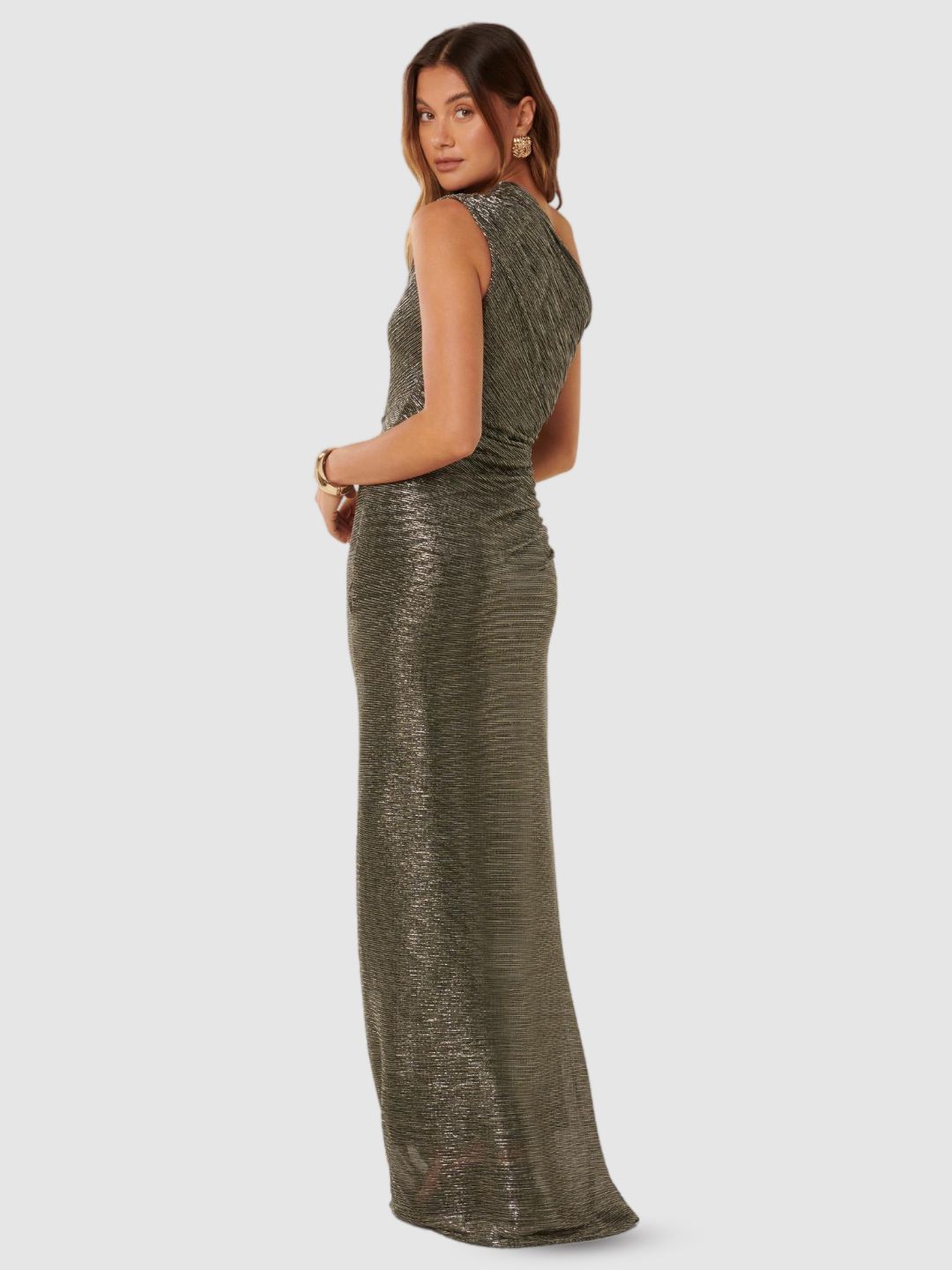 One Shoulder Sheath Sleeveless Midi Dress