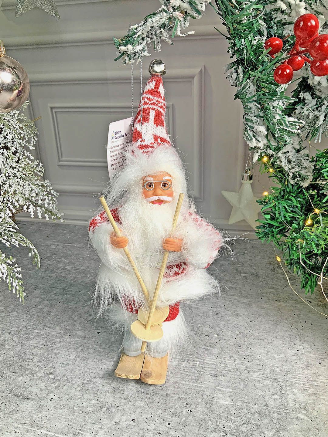 Little Surprise Box LLP Kids Red Snowflakes Skiing Santa Christmas Decor