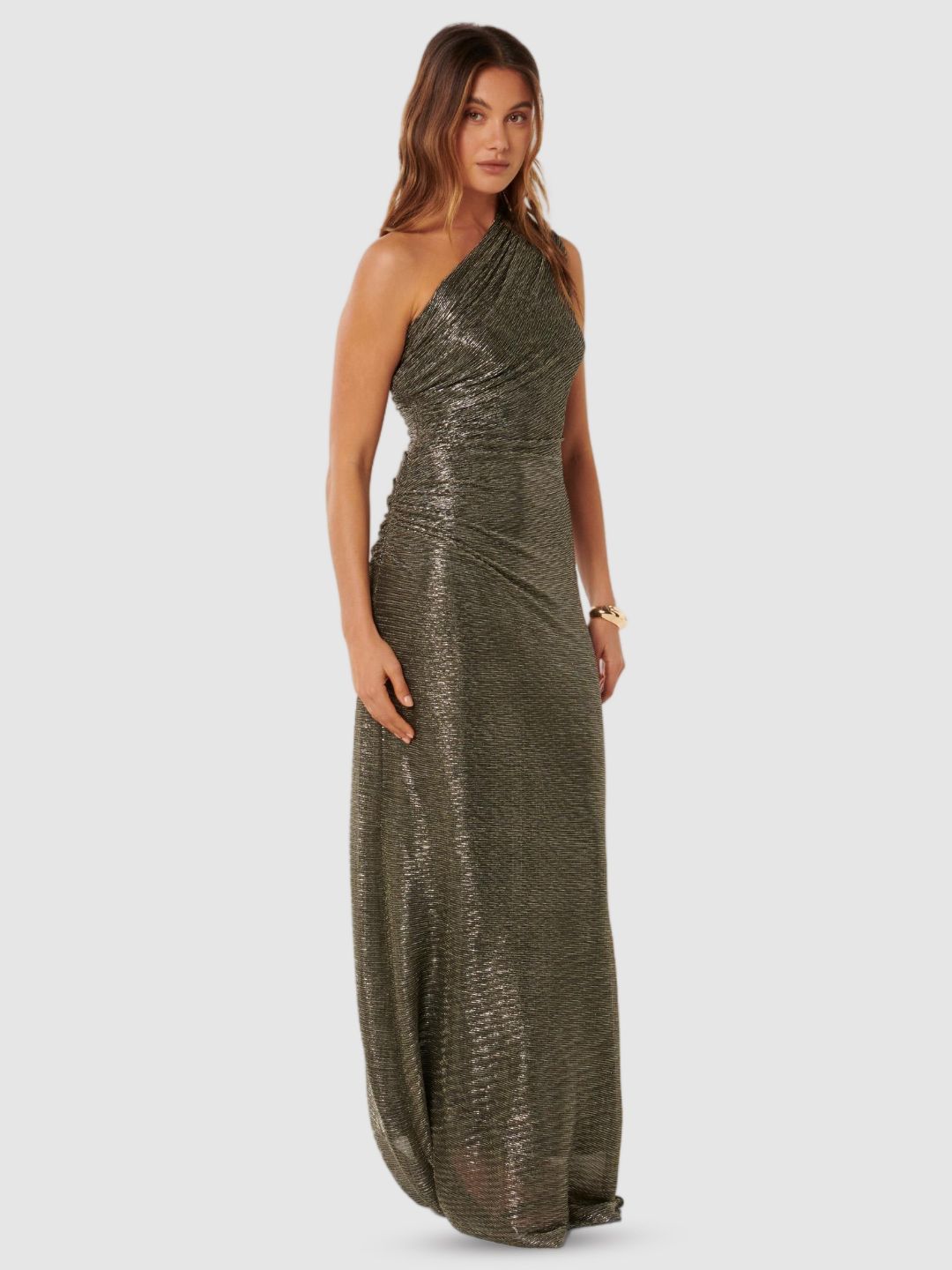One Shoulder Sheath Sleeveless Midi Dress