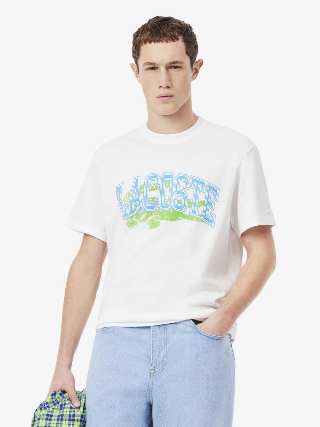 Buy Lacoste Men Typography Printed Round Neck Cotton T-Shirt