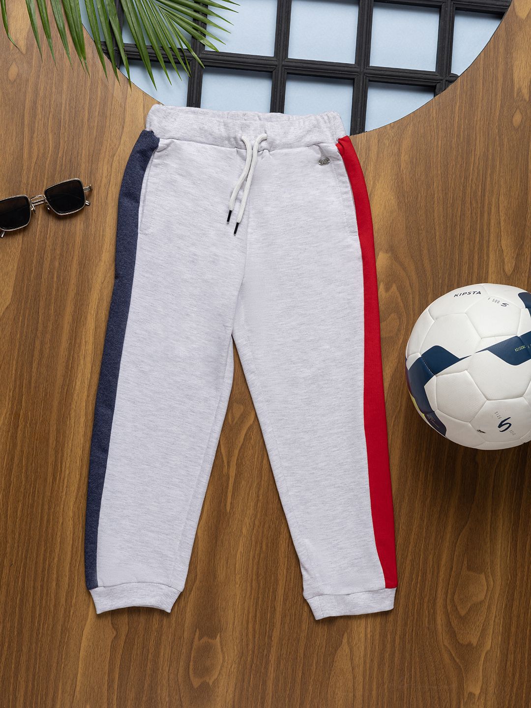 Purple United Kids Boys Colourblocked Cotton Trouser