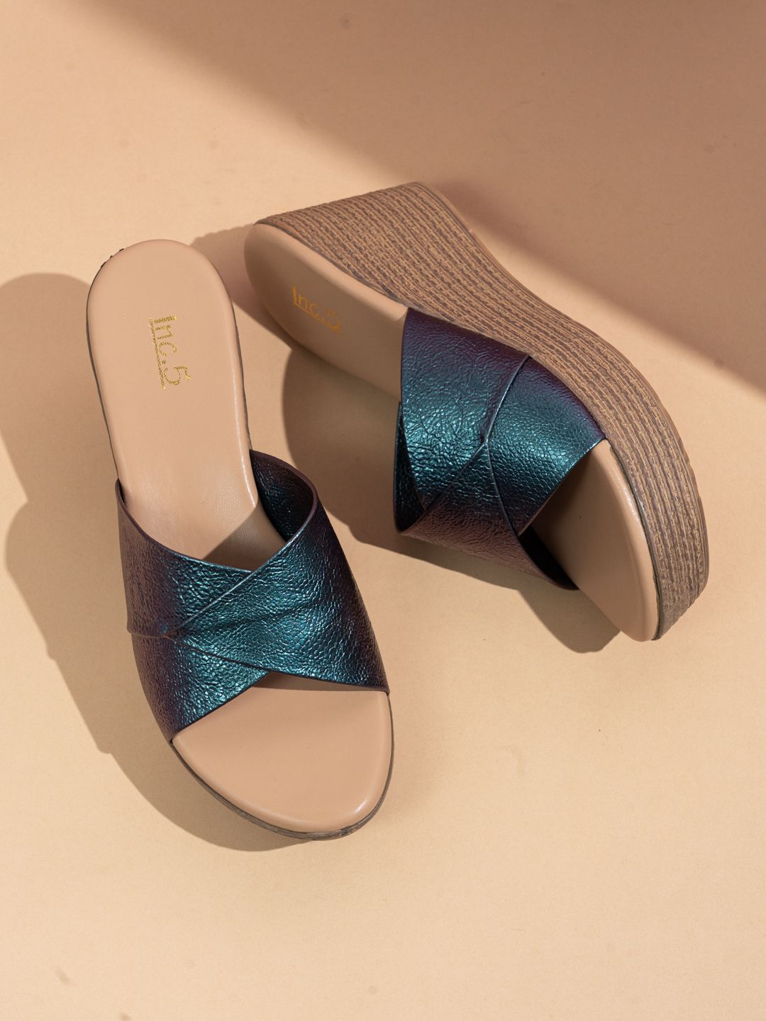 Inc 5 Inc 5 Women Textured Party Wedge Sandals