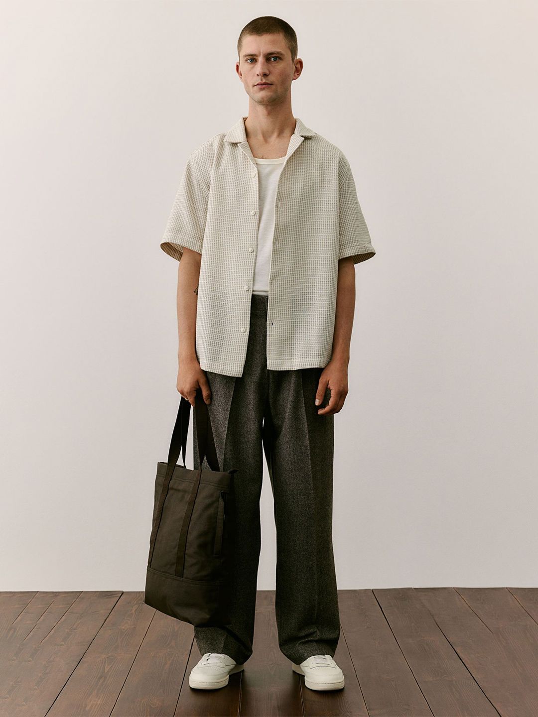 H&M Textured Pure Cotton Resort Shirt deal from myntra