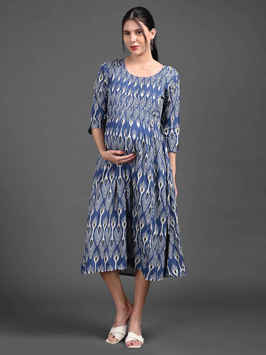 GOLDSTROMS Print Fit & Flare Midi Dress