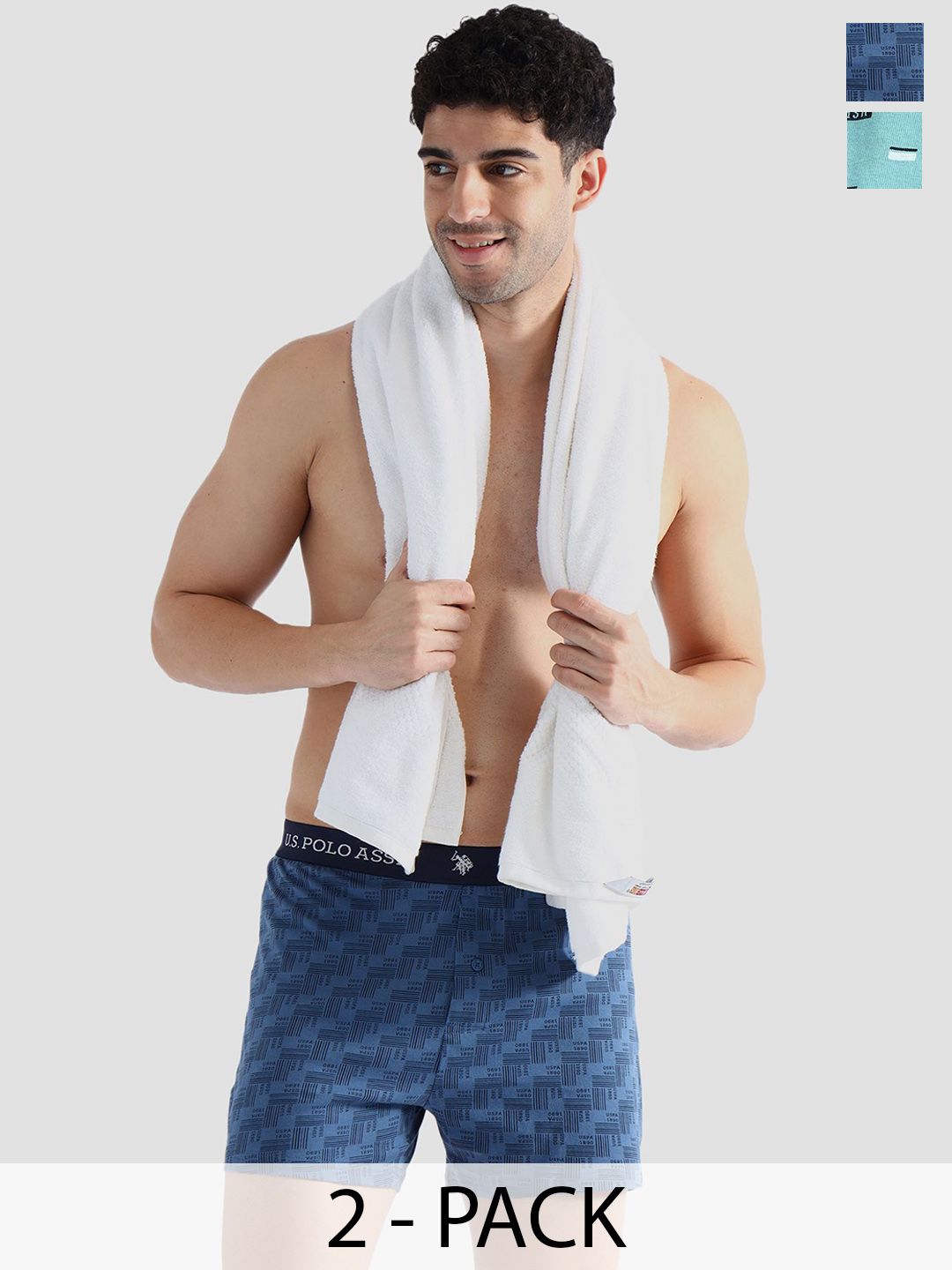 U.S. Polo Assn. Pack Of 2 Printed Pure Cotton Mid-Rise Boxers
OEX09-BN0-P2