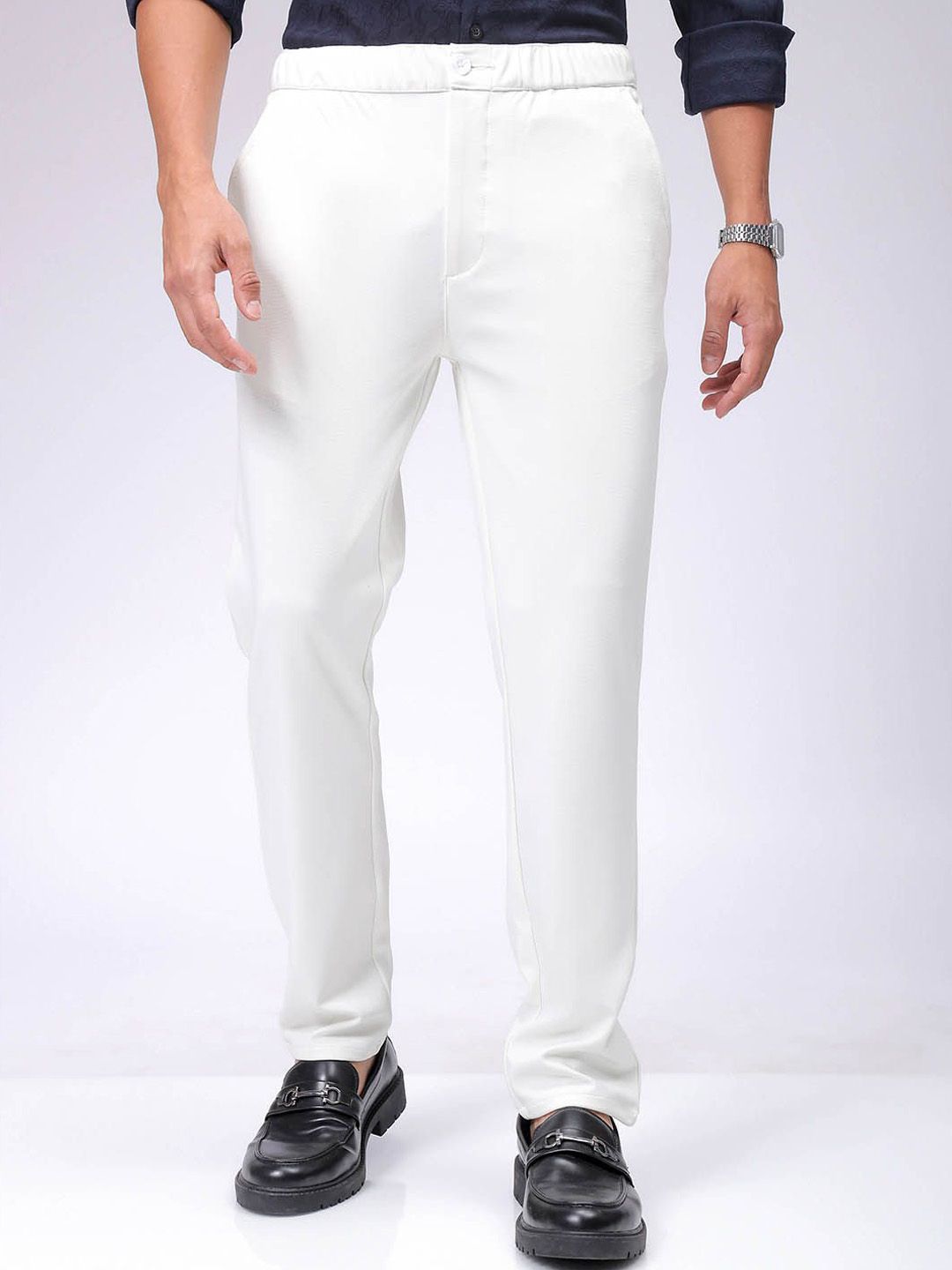 The Indian Garage Co. X Luxe Men Textured Slim Fit Trousers