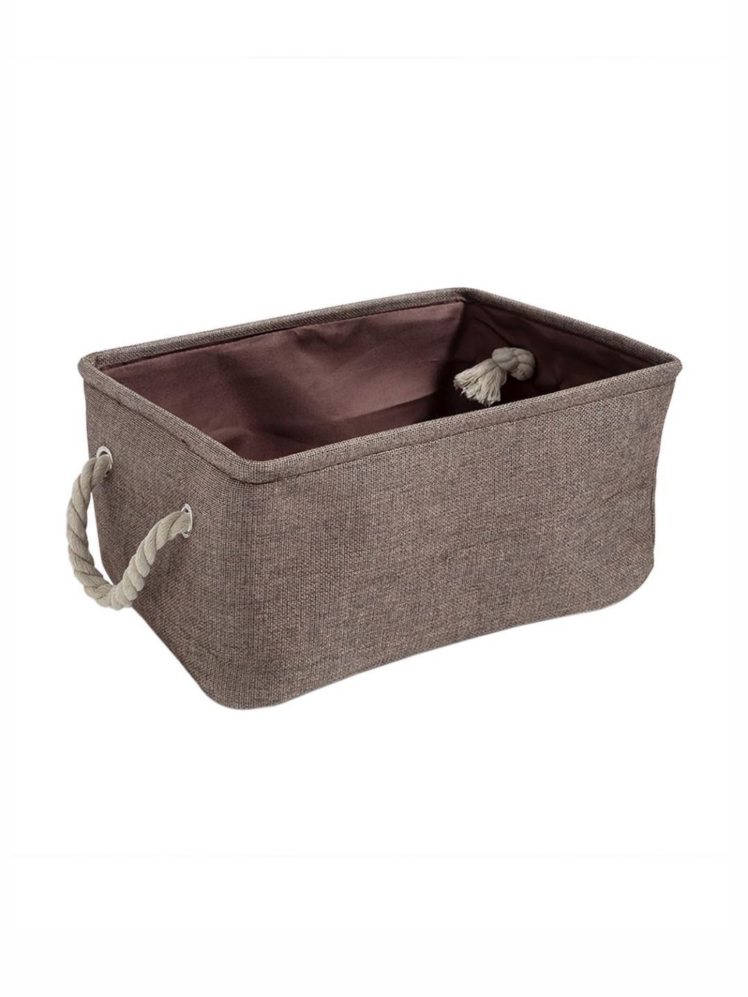 HOKIPO Brown Jute Foldable Storage Basket Organizer