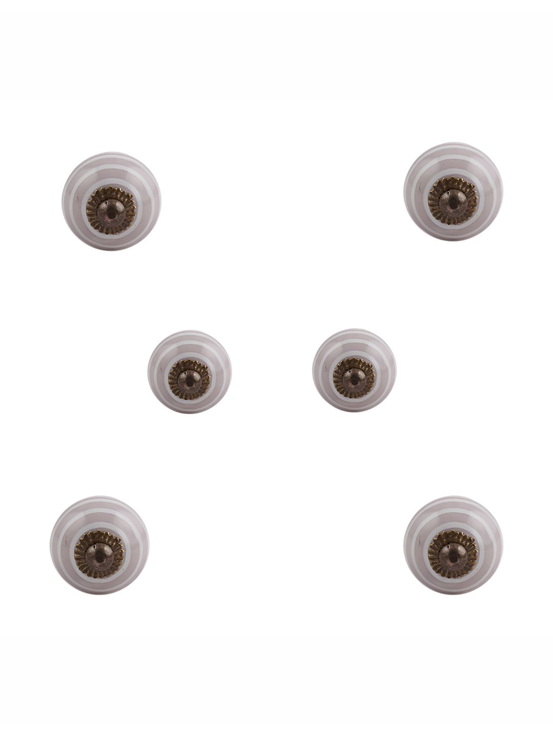Indianshelf 6Pcs Purple & White Textured Ceramic Knobs