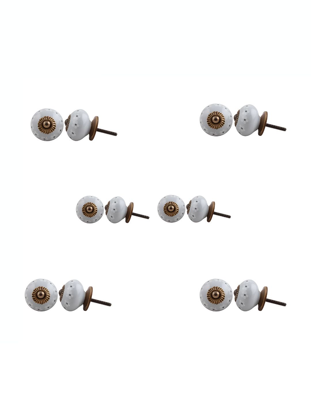 Indianshelf 6-Pcs Grey Textured Ceramic Knobs