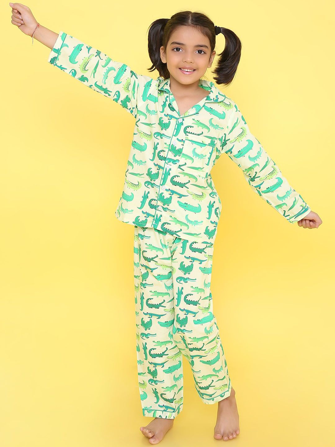 Knitting Doodles Kids Printed Pure Cotton Night suit