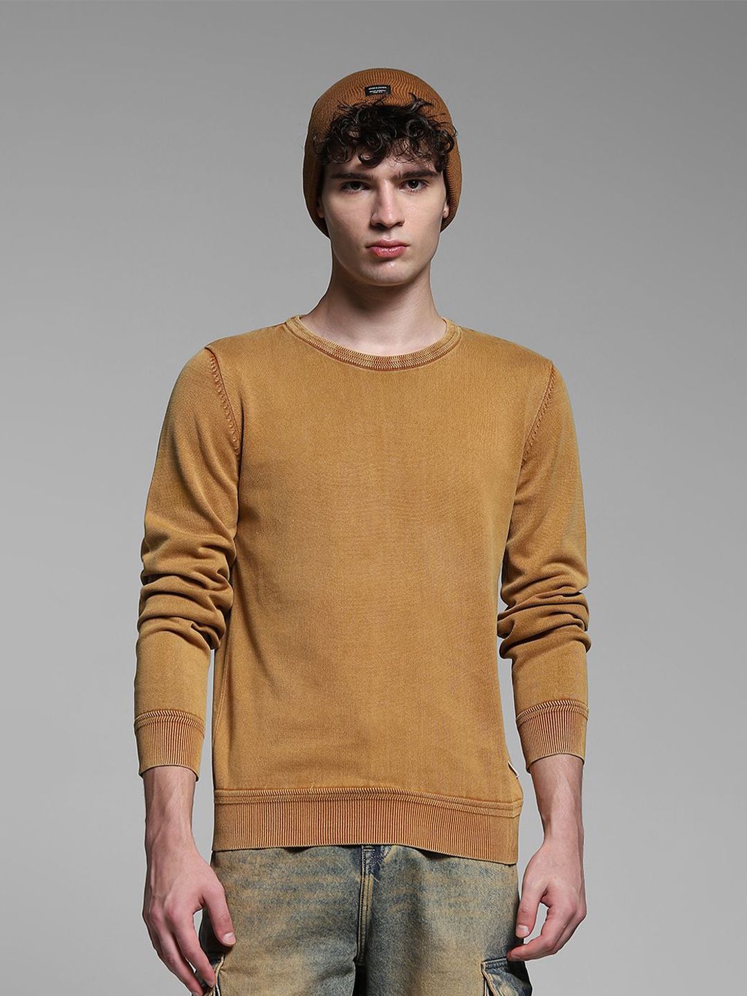 Jack & Jones Men Cotton Round Neck Pullover Sweatshirt