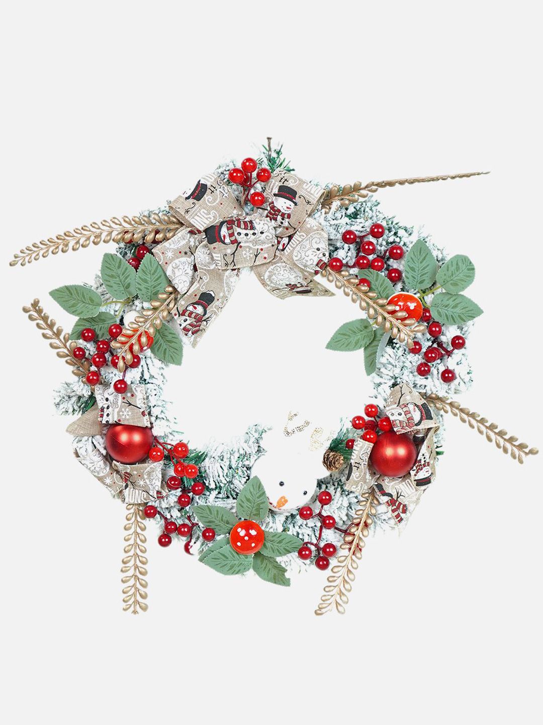 Little Surprise Box LLP Christmas Wreath With Snowman Berries Festive Decor