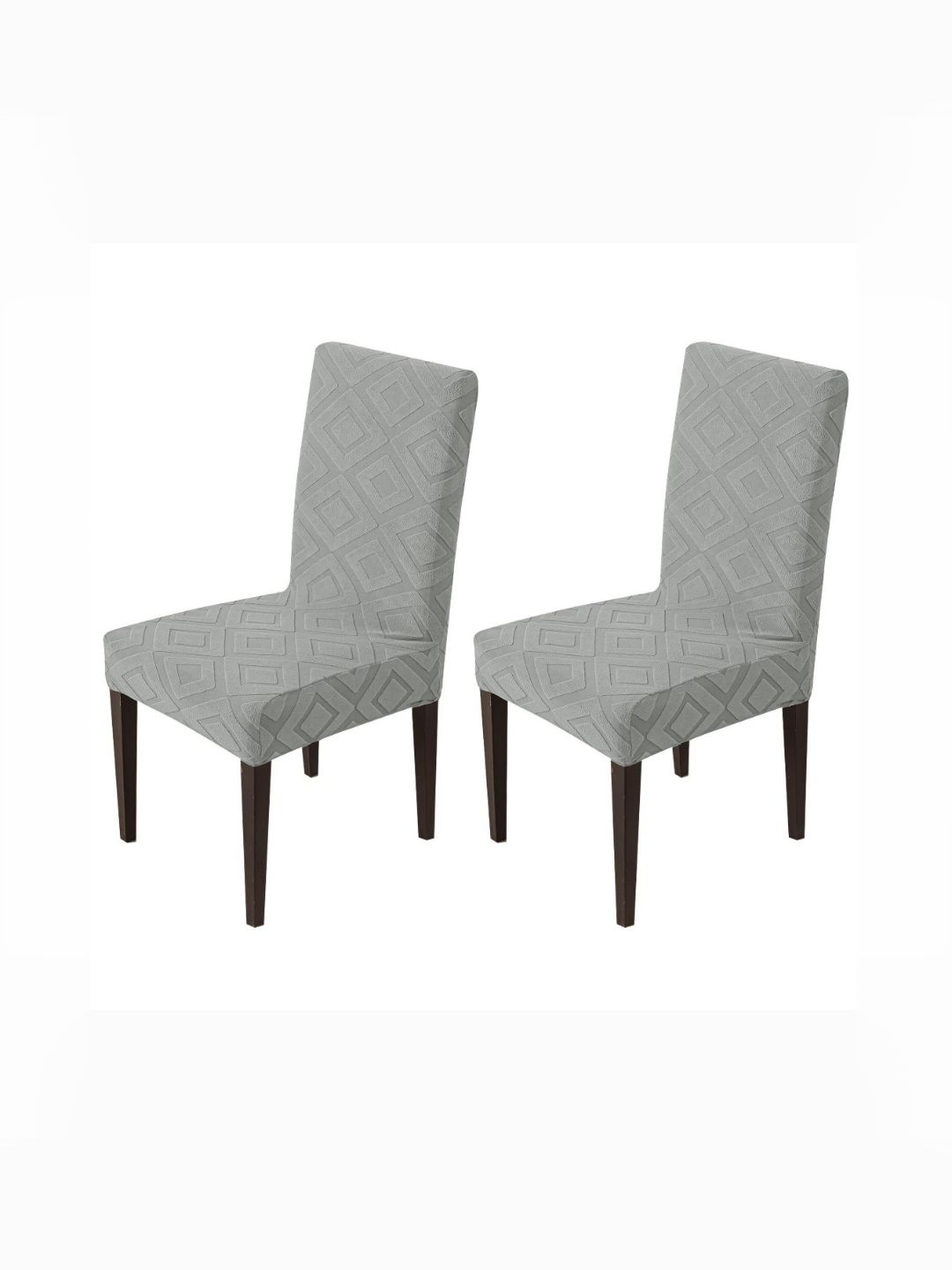 HOUSE OF QUIRK 2-Pcs Grey Texture 220 GSM Chair Cover