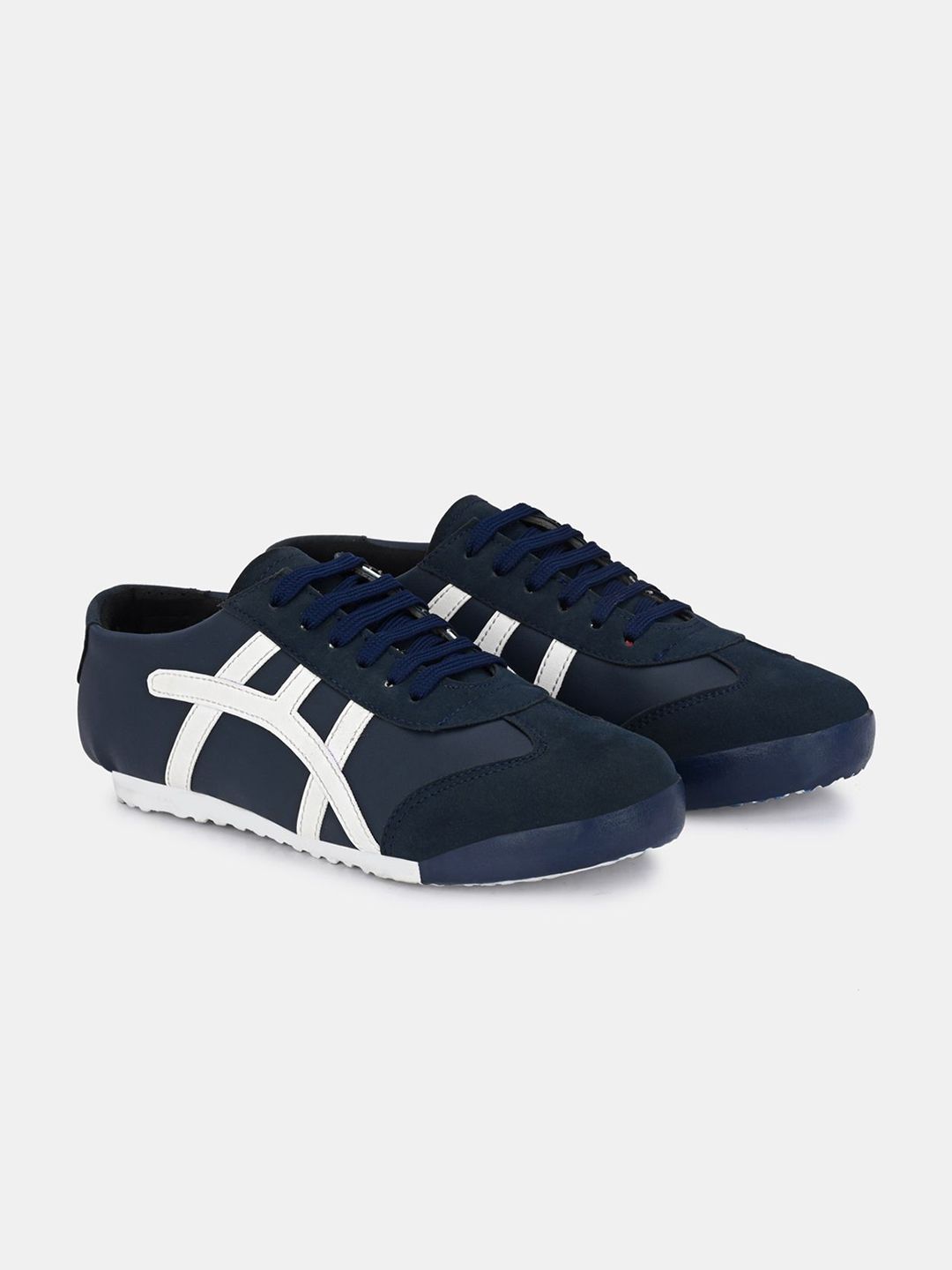 LeatherKraft Men Colourblocked Lace-Up Sneakers