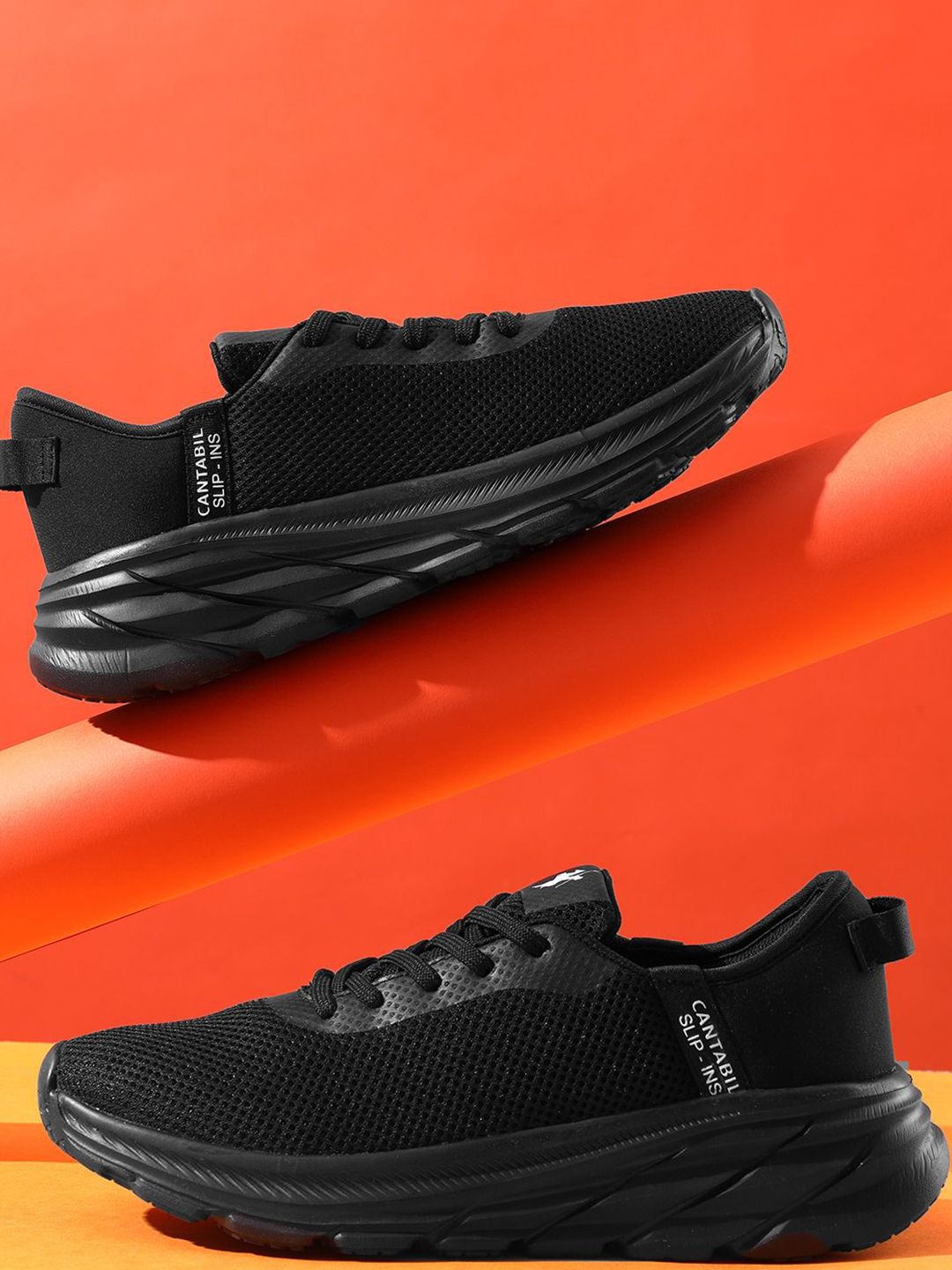 Cantabil Men Mesh Lace-Up Self Design Running Shoes