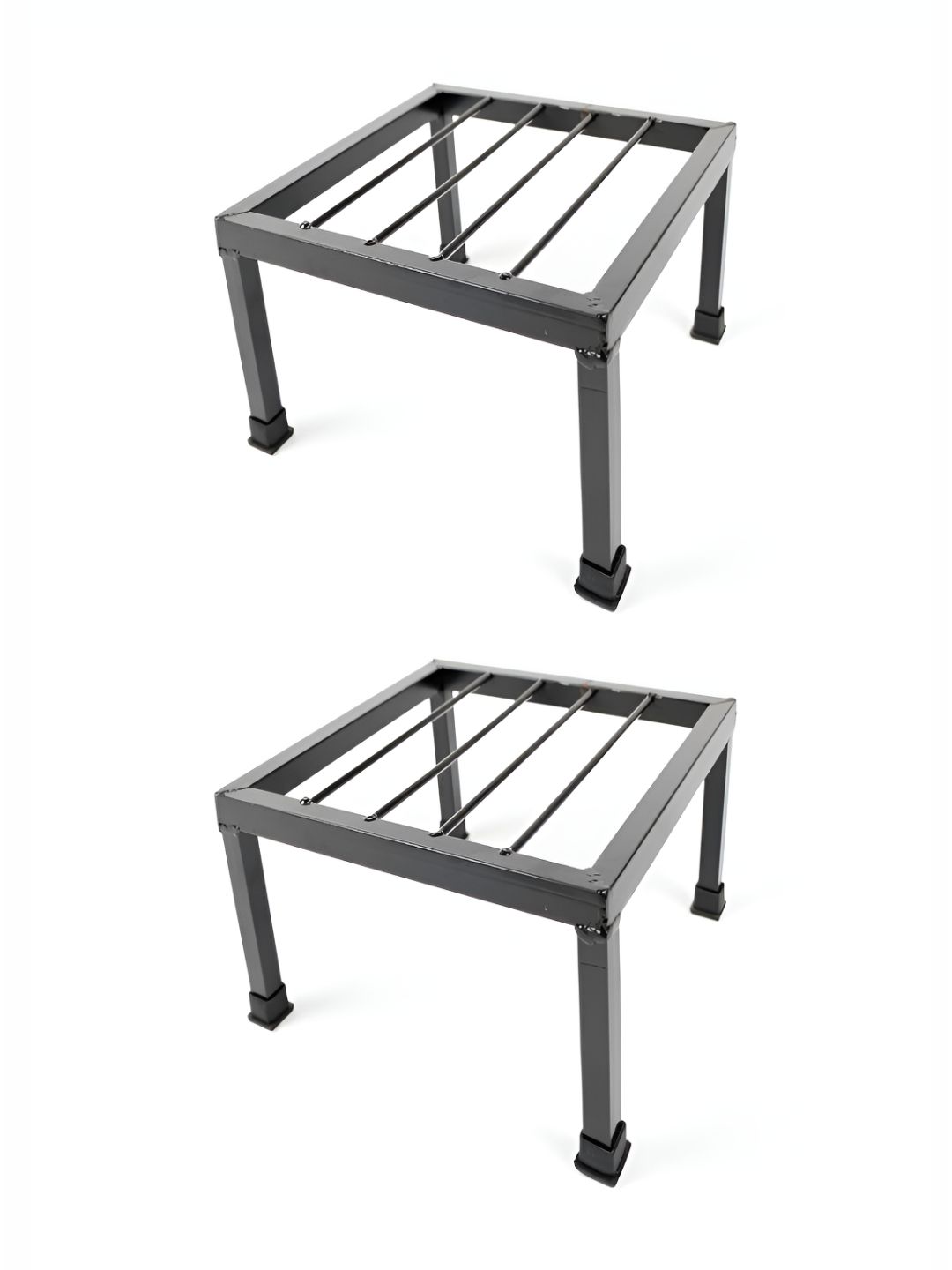 NIYARA 2-Pcs Black Rectangular Planter Stands