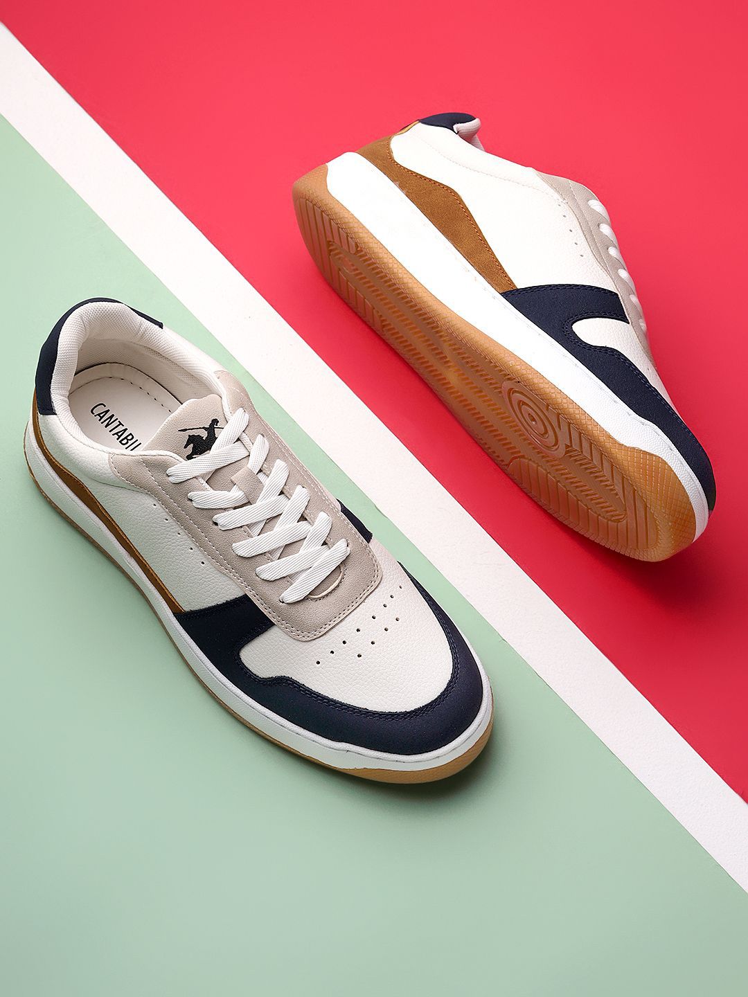 Cantabil Men Colourblocked PU Sneakers