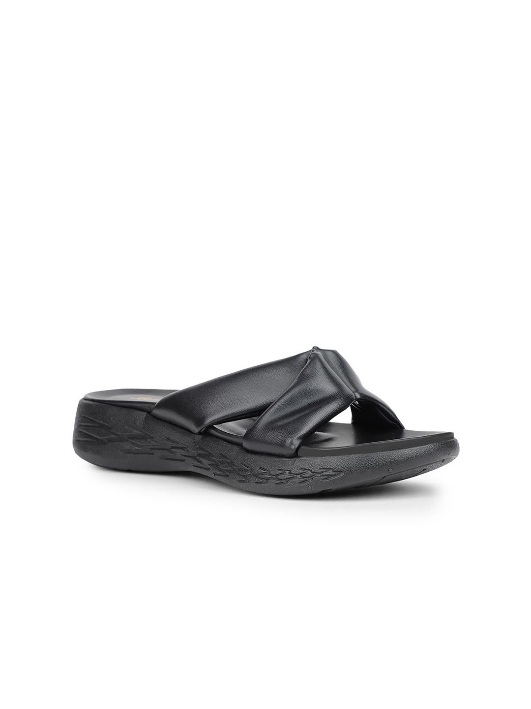 Bata Women Textured Open Round Toe Flats