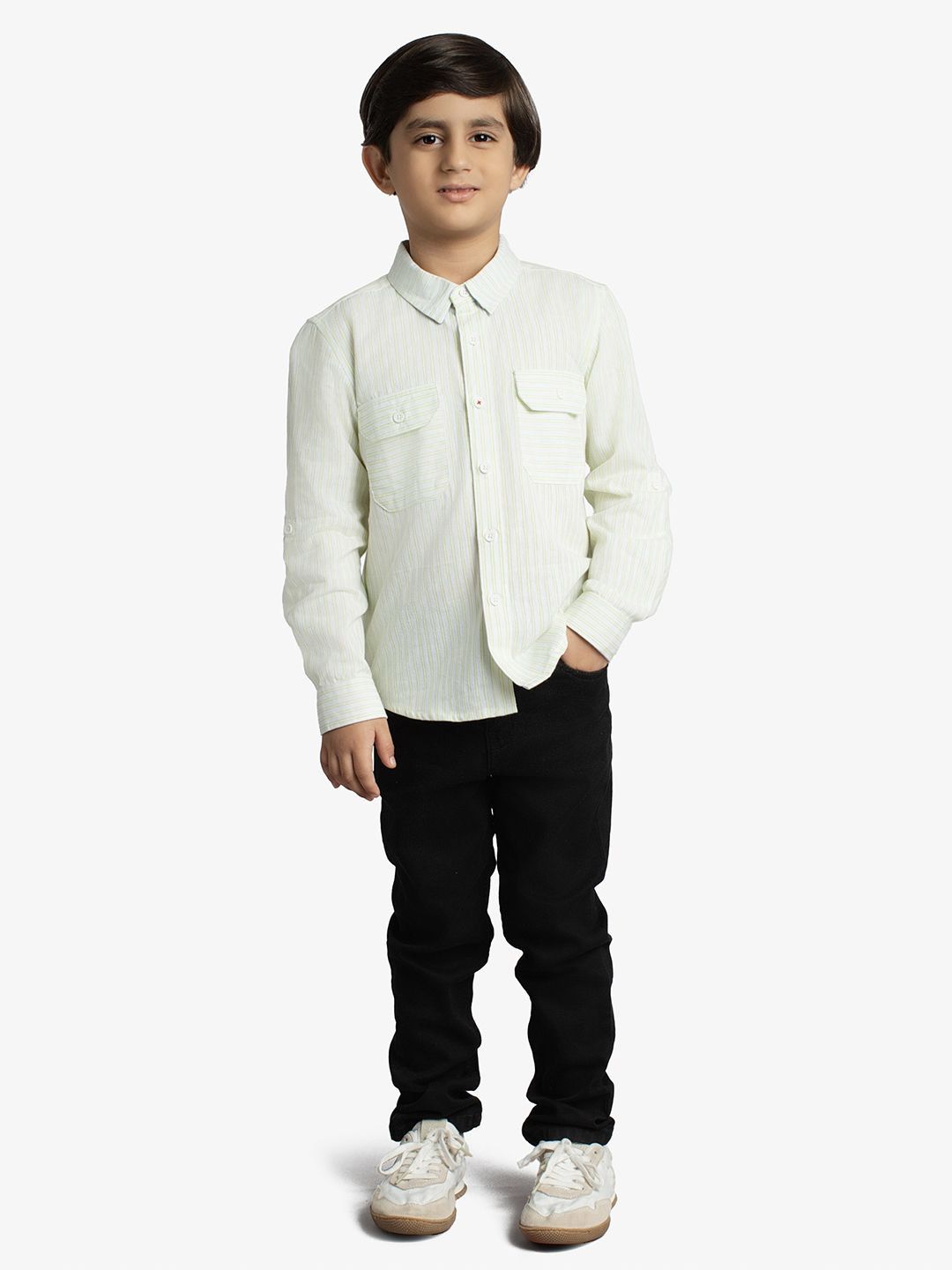 Ed-a-Mamma Boys Premium Multi Stripes Opaque Striped Casual Shirt
