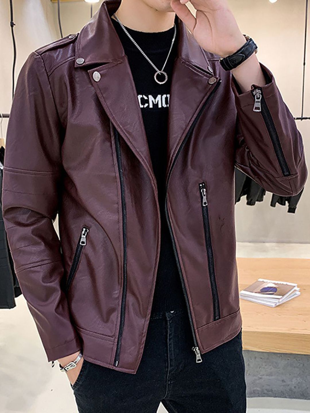 StyleCast x Revolte Men Leather Jacket