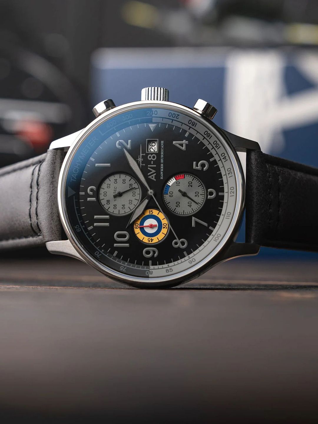 Buy AVI-8 Men Brass Dial & Leather Straps Analogue Chronograph