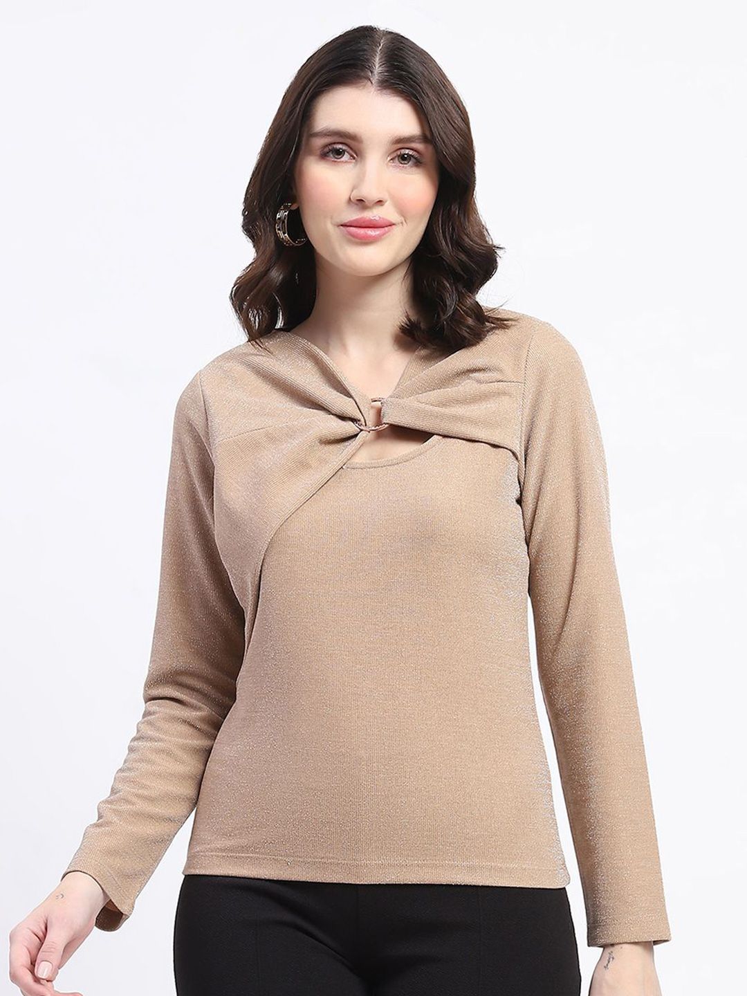 Beige Purple Women Tops Madame - Buy Beige Purple Women Tops