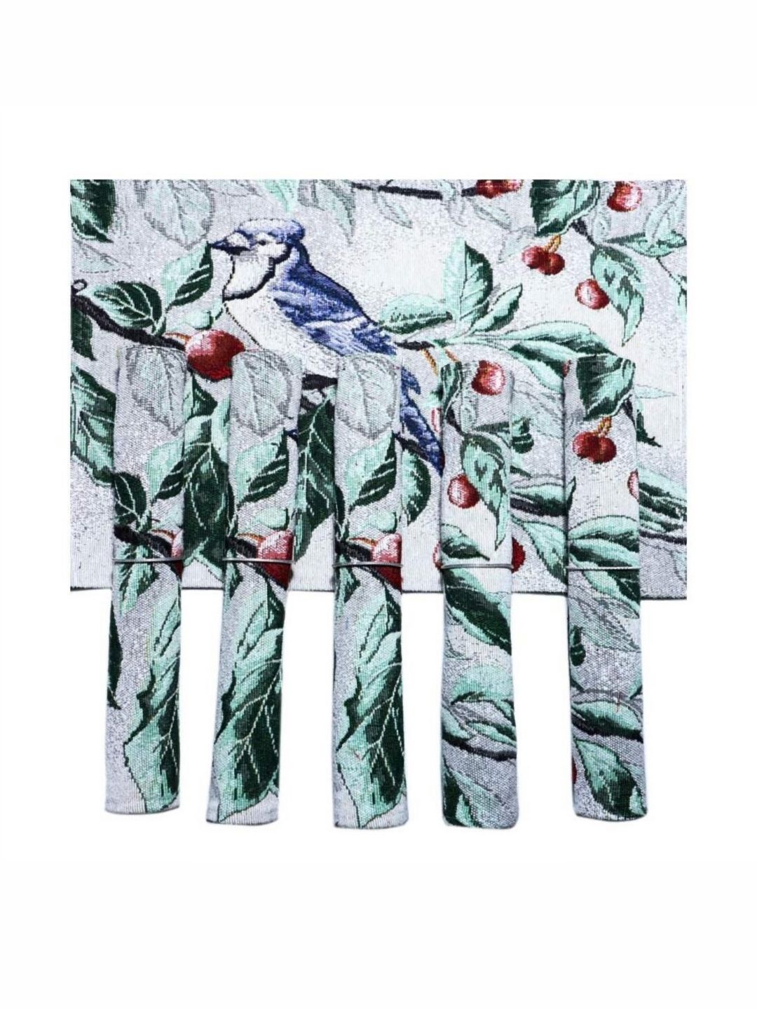 PRAKARTIK Set of 6 Grey & Green Printed Christmas Cotton Dining Table Placemats