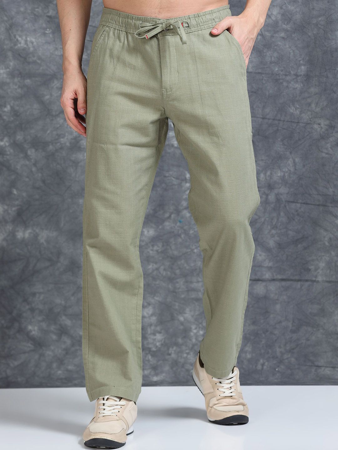 The Roadster Lifestyle Co Men Relaxed Fit Mid Rise Trousers