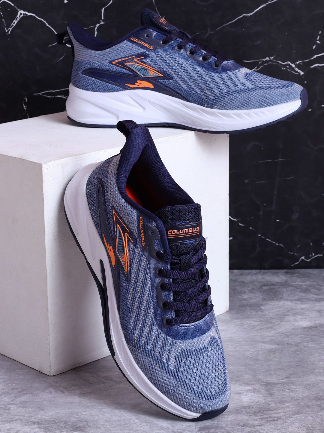 Columbus Men Mesh Lace-Ups Running Non-Marking Shoes