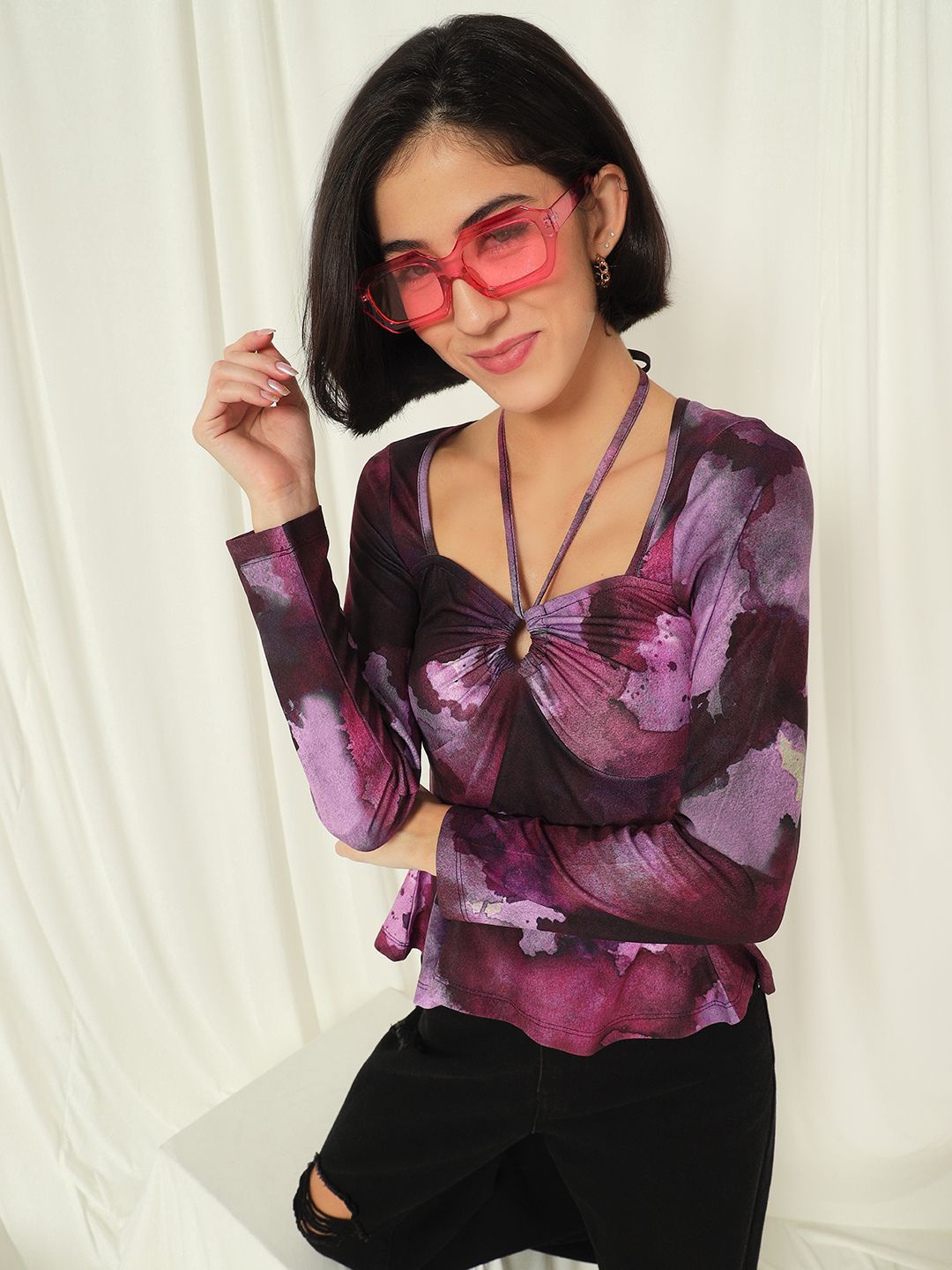 BAESD Women Floral Printed Peplum Top