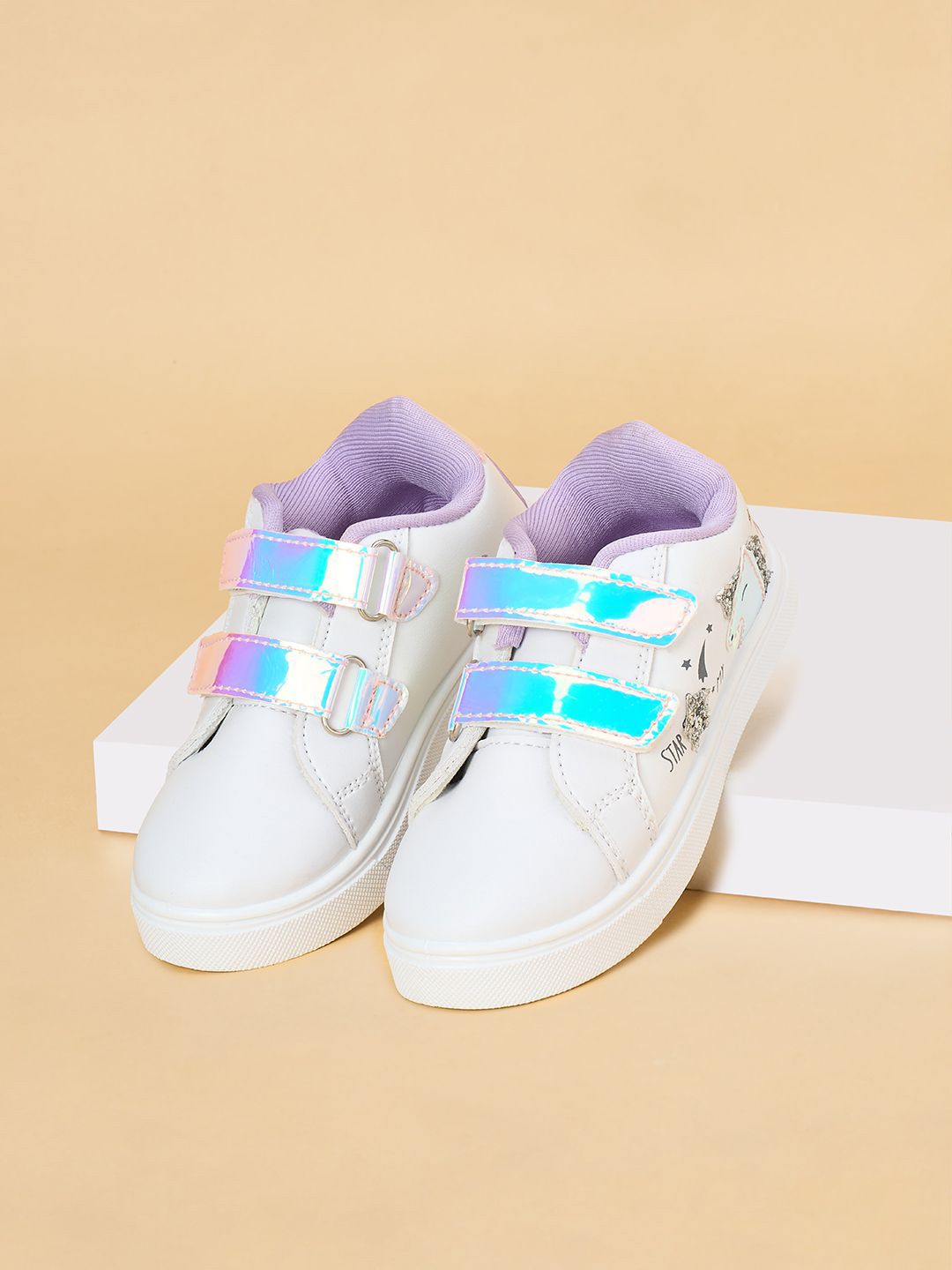 Pantaloons Junior Girls Woven Design PU Sneakers
