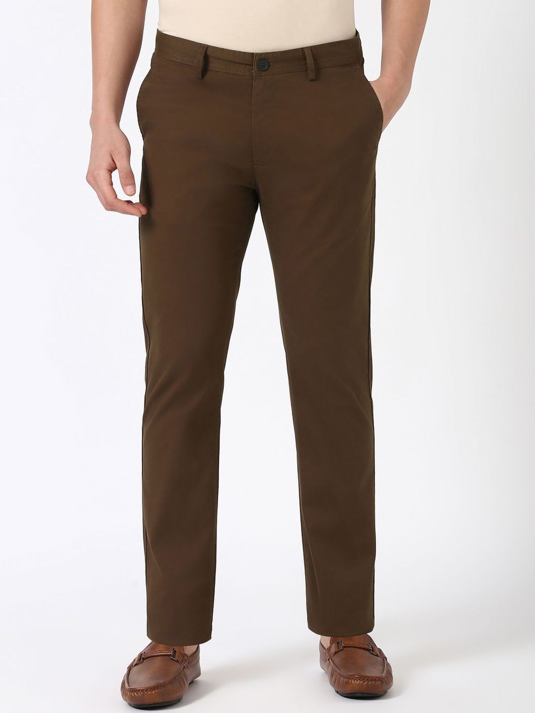 Peter England Casuals Peter England Casuals Men Cotton Super Slim Fit Trousers
