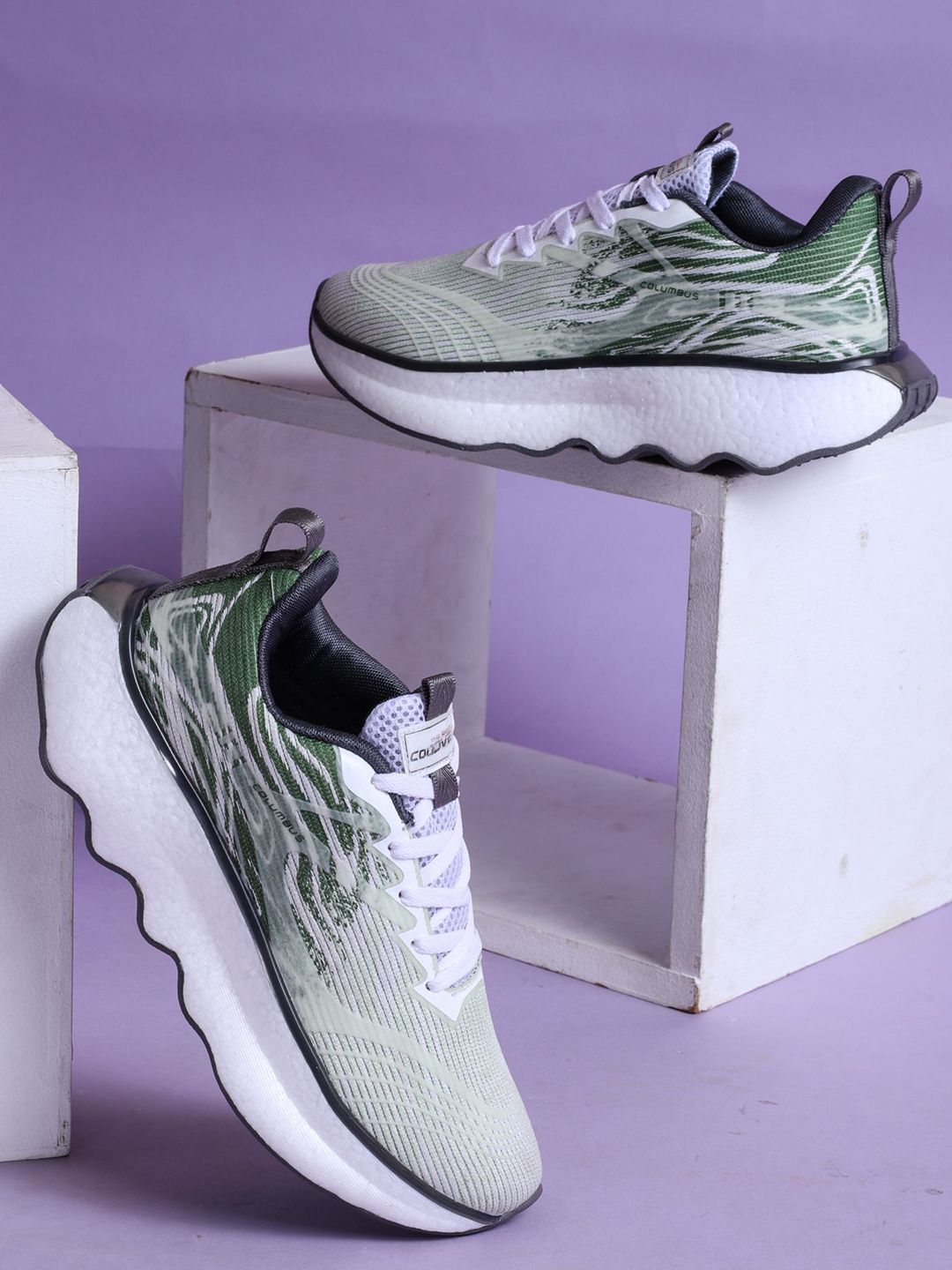 Columbus Men Mesh Running Non-Marking Lace-Ups Shoes