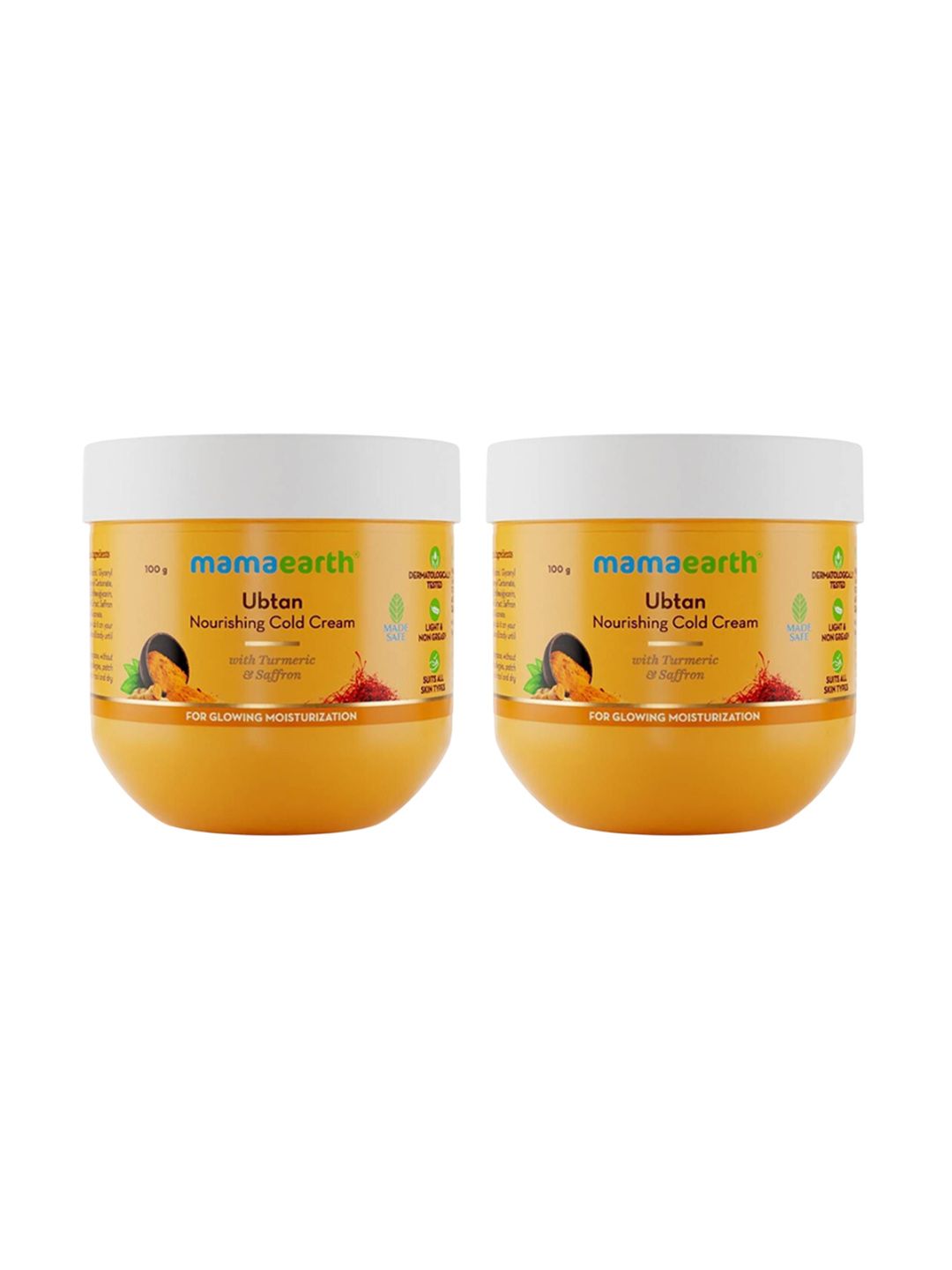 Mamaearth Mamaearth Set Of 2 Ubtan Nourishing Cold Cream With Turmeric & Saffron - 100 g Each