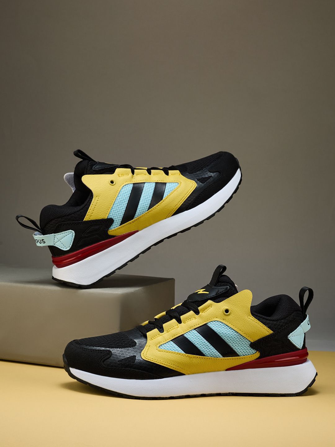 Campus Men Colourblocked Lace-Up Sneakers deal from myntra