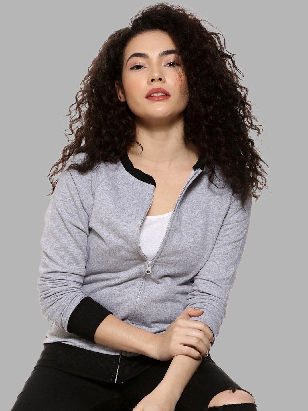 PINACOLADA Women Cotton Front-Open Sweatshirt