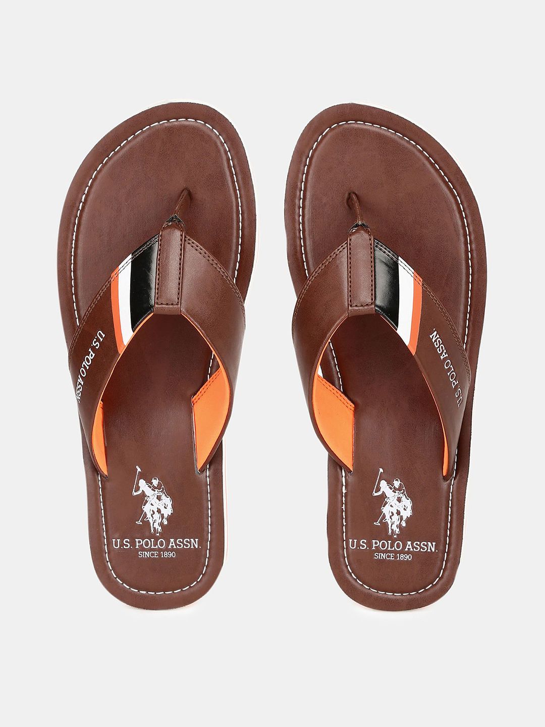 U.S. Polo Assn. Men Printed Thong Flip-Flops