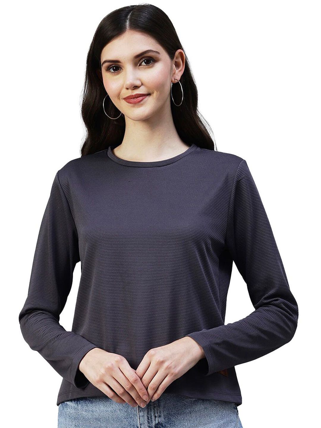 MYO2 MYO2 Women Round Neck Long Sleeves Top