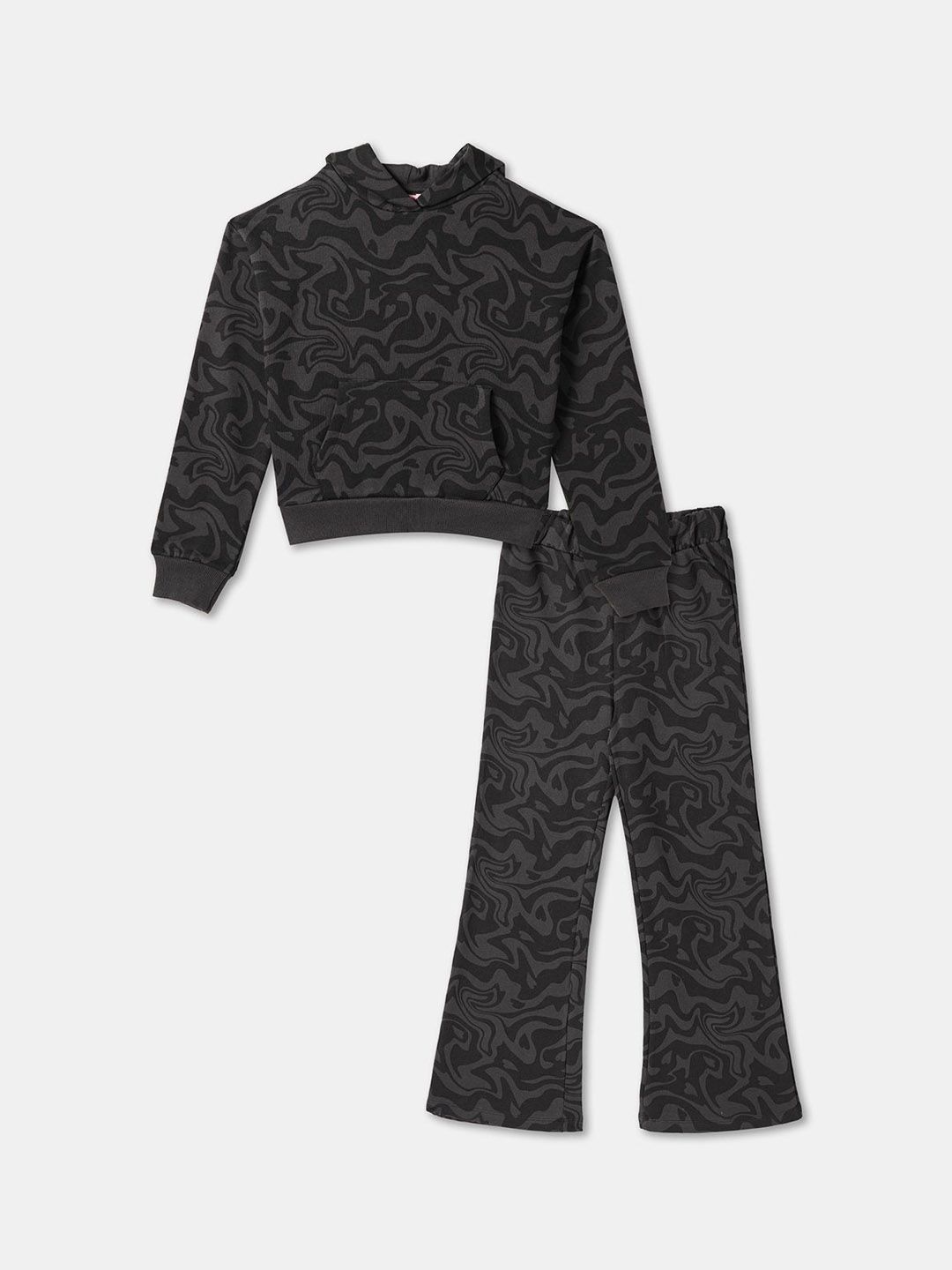 R&b Kids Printed Hooded Sweatshirt with Trouser