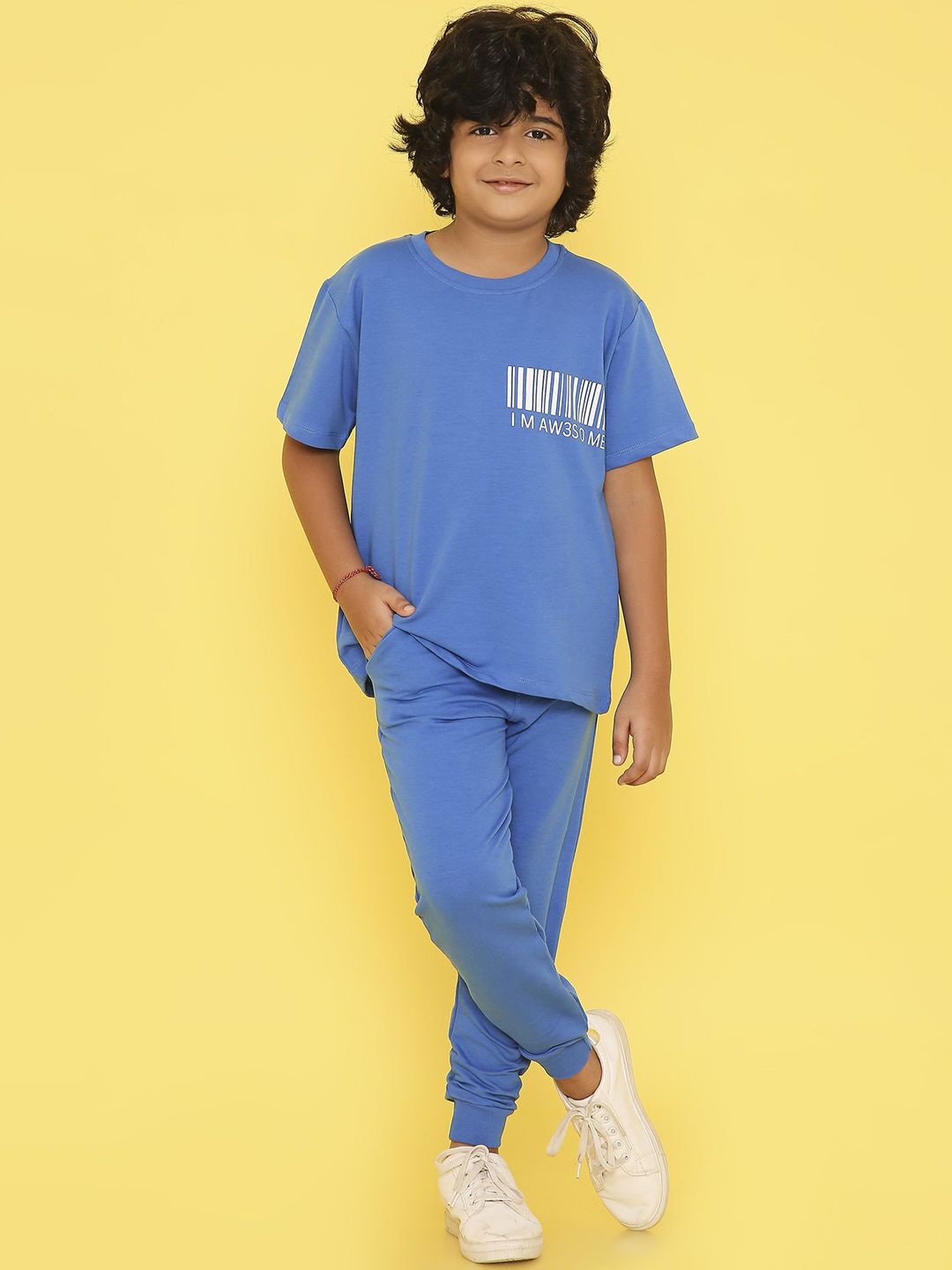 Knitting Doodles Kids Printed T-shirt and Joggers Clothing Set