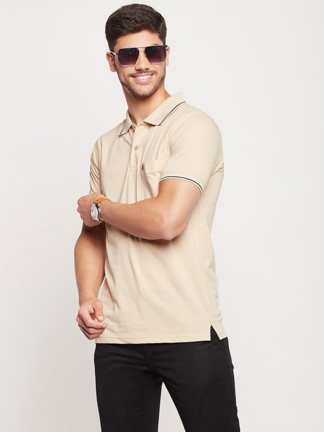 UNIBERRY Men Polo Collar T-shirt