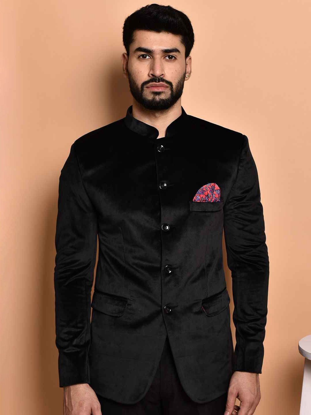 PRINTINDIA Mandarin Collar Single Breasted Formal Blazer
