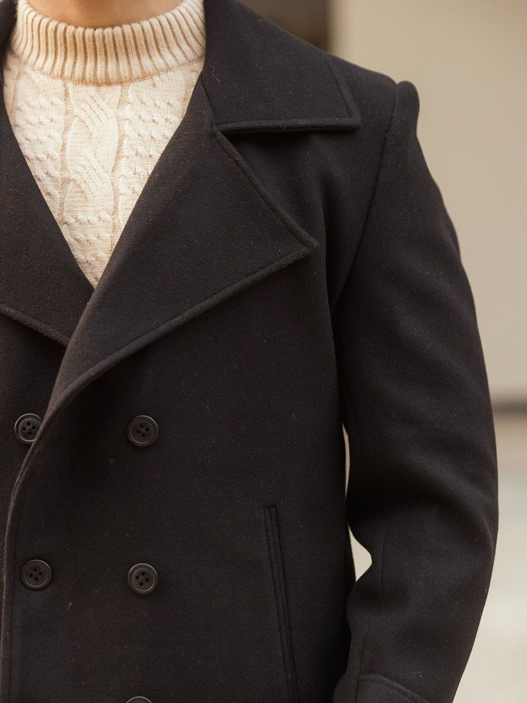 Buy JAVINISHKA Double-Breasted Pea Coat - Coats for Men 31773676