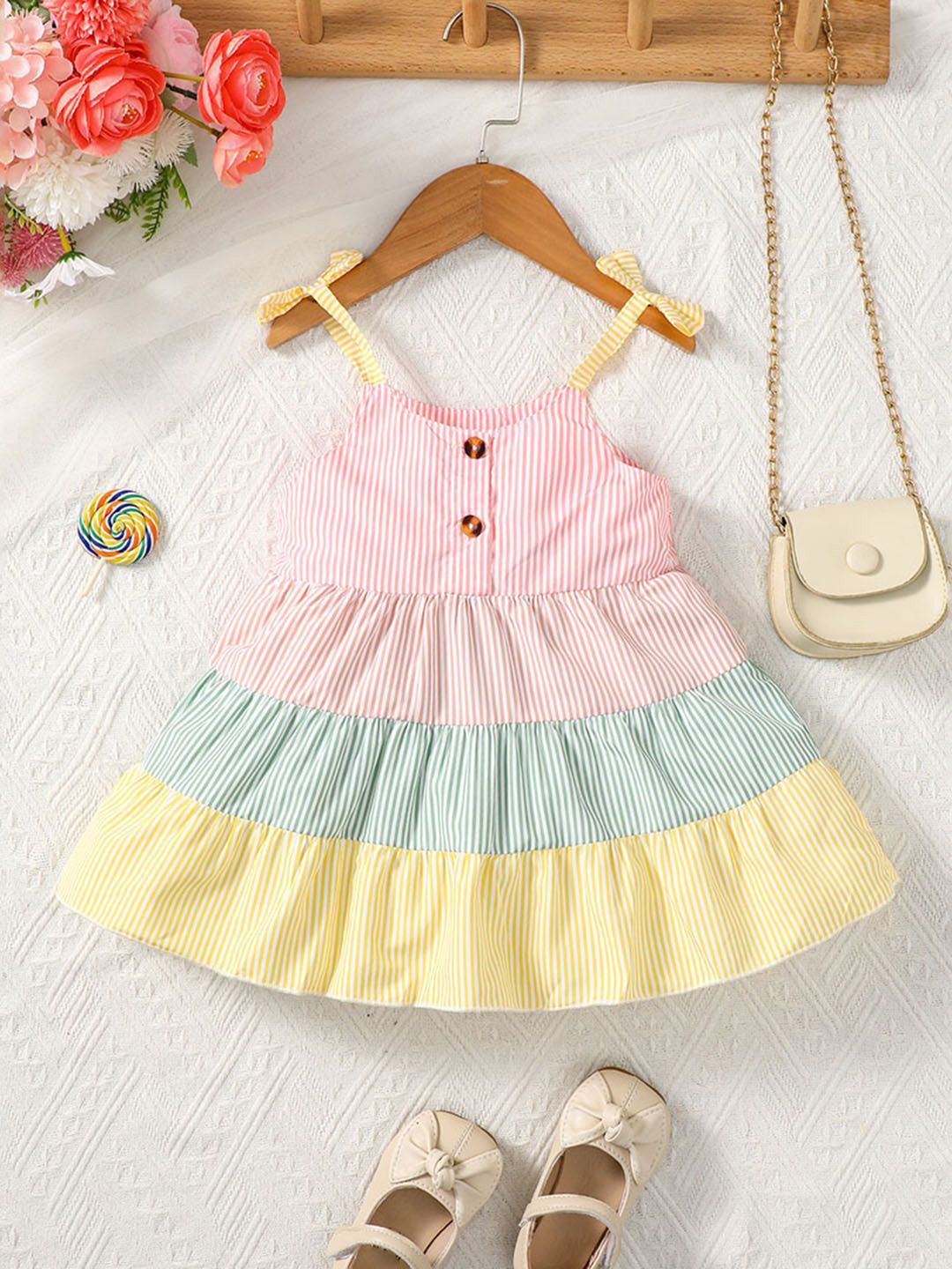 INCLUD Striped Fit & Flare Mini Dress