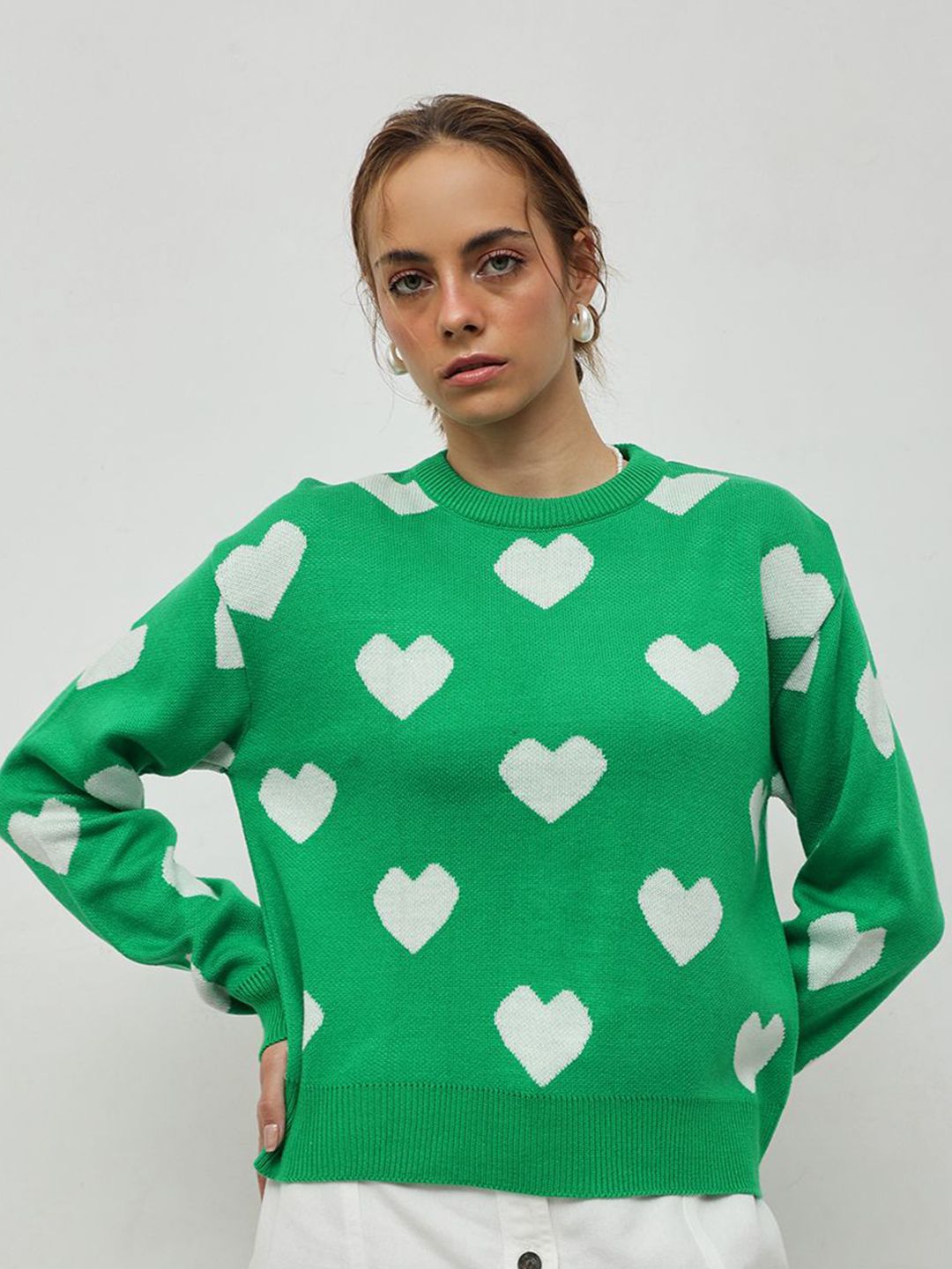 Buy STREET 9 Conversational Printed Acrylic Pullover Sweater