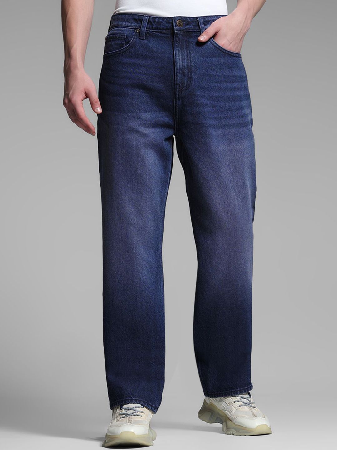 Men Wide Leg High-Rise Jeans Jack & Jones Men Wide Leg High-Rise Light Fade Jeans
