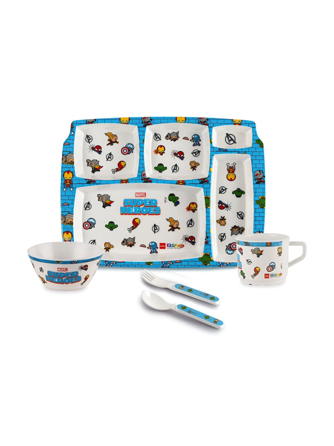 Cello Blue 2025 5 Pieces Melamine Easy to Clean Dinner Set of