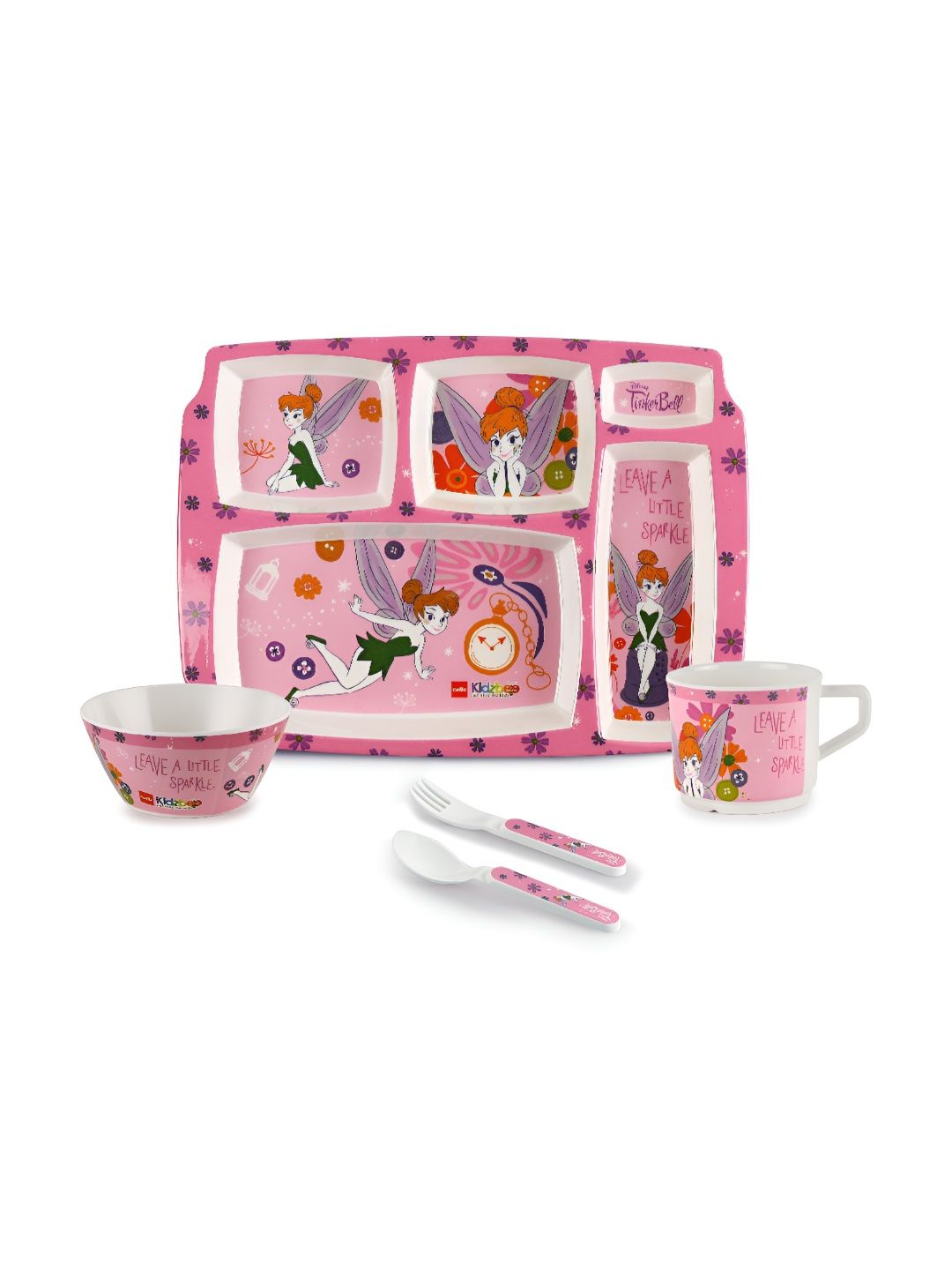 Cello Pink 2025 5 Pieces Melamine Easy to Clean Dinner Set of