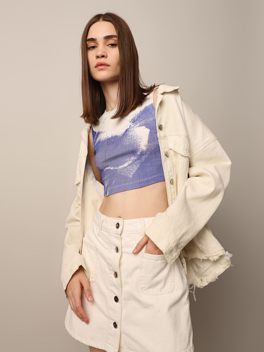 ONLY ONLY Print Cotton Tank Crop Top